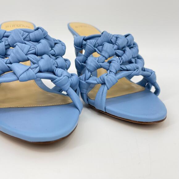 Alexandre Birman | Solange Intreccio 85 Blue Woven Leather Mules 40 / US 10 - Picture 10 of 16